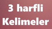 3 Harfli Kelimeler